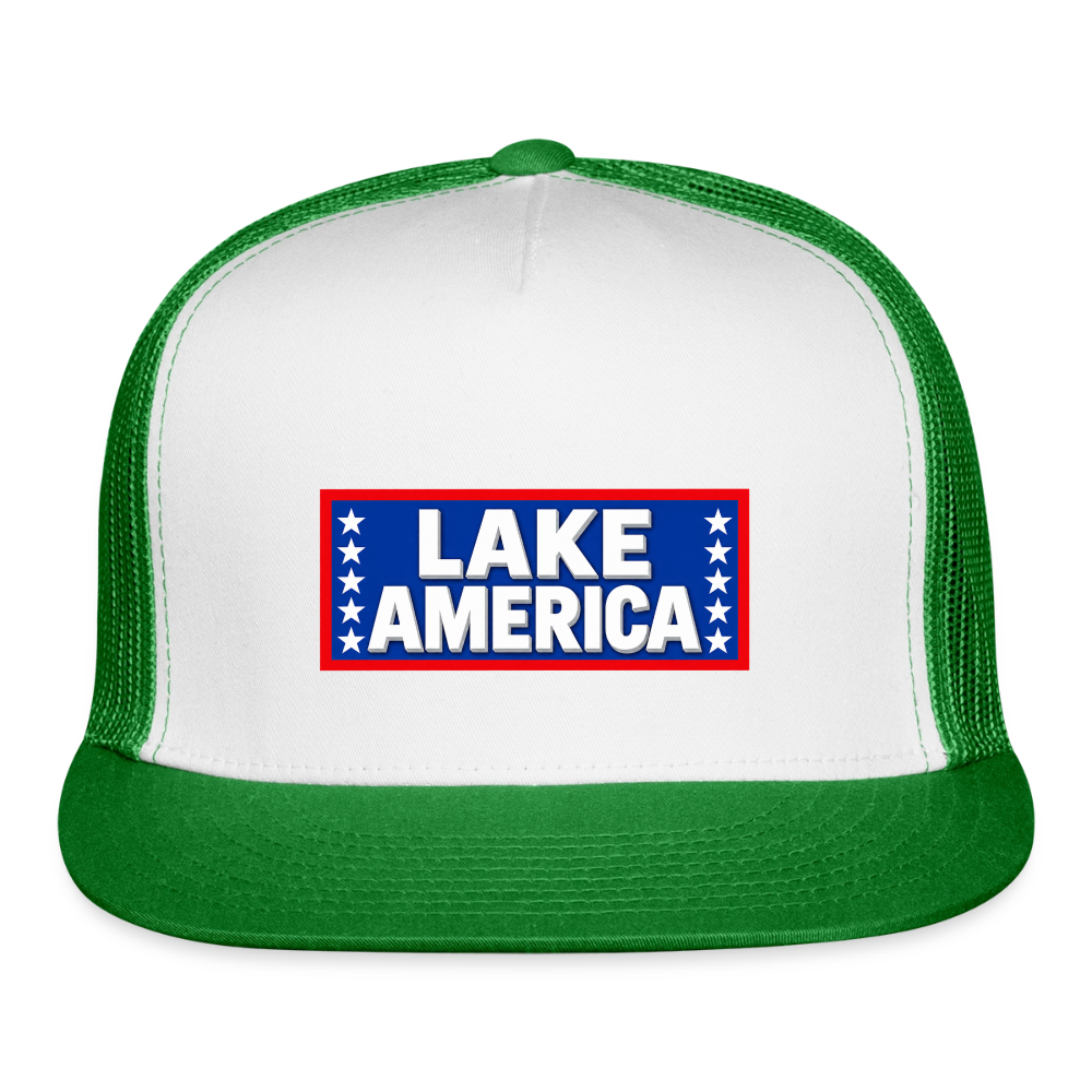 Lake America Trucker Hat - white/kelly green
