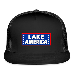 Lake America Trucker Hat - black/black
