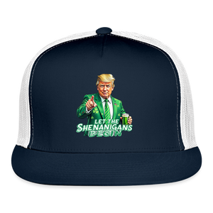 Let The Shenanigans Begin Trucker Hat - navy/white