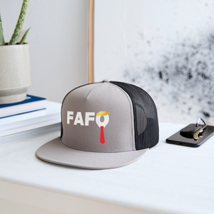 Trump FAFO Trucker Hat - gray/black