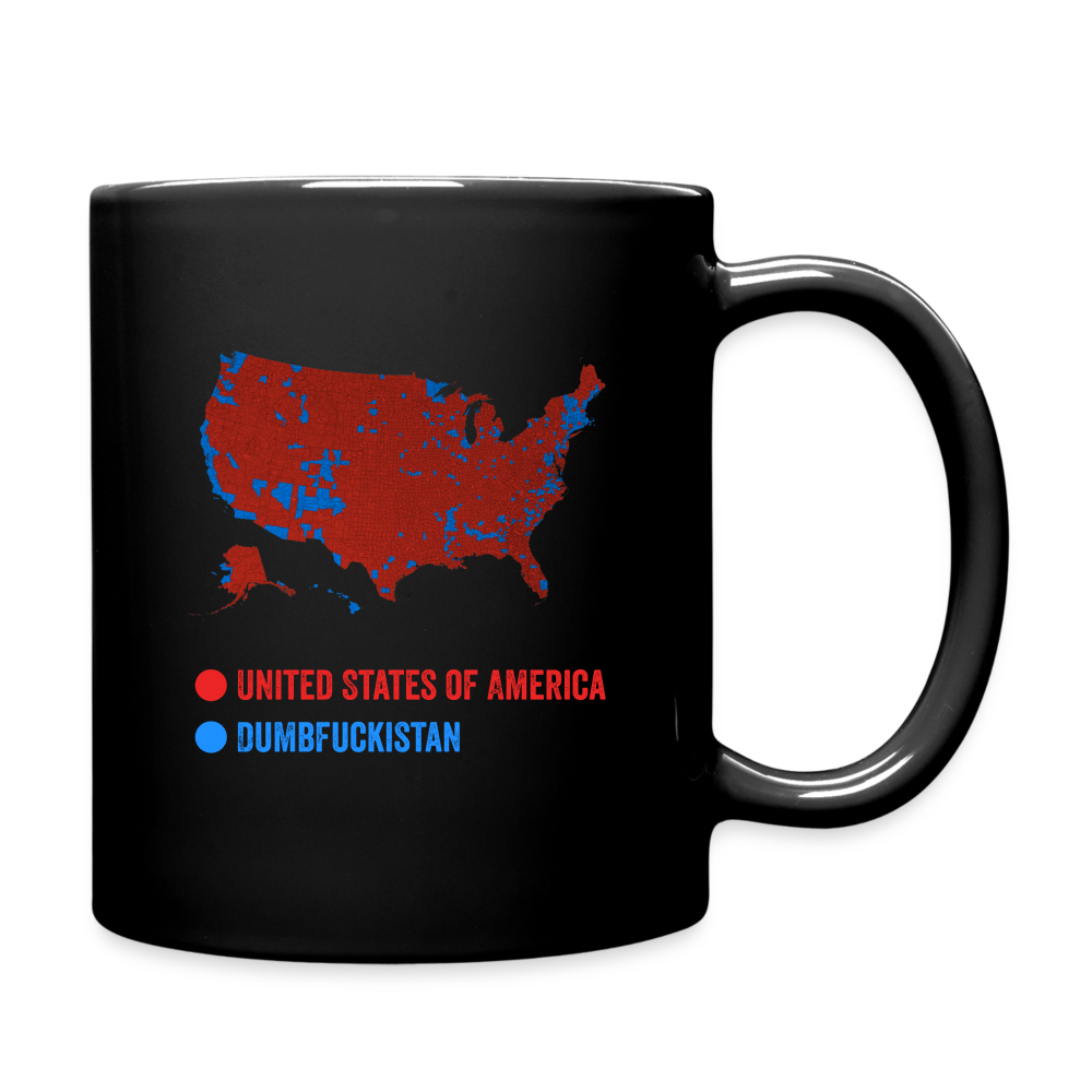 Election Map United States of America & Dumbfuckistan Funny Full Color Mug - black