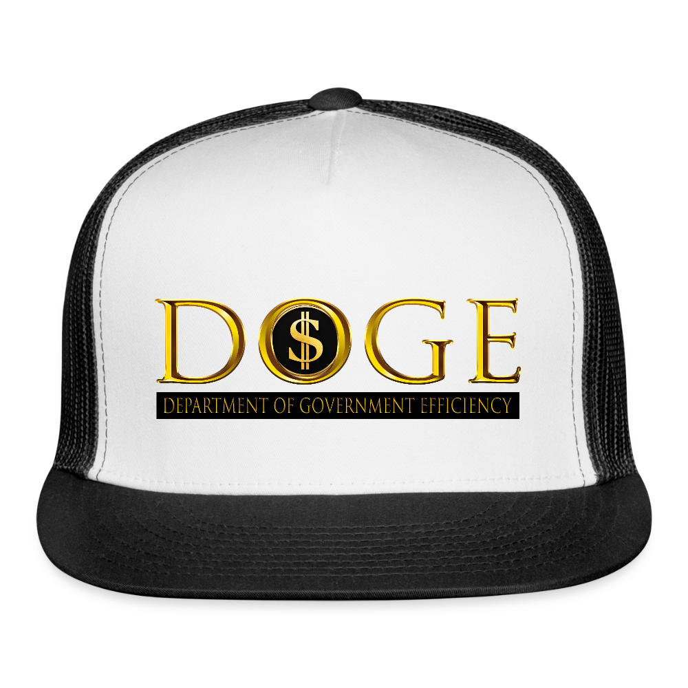 DOGE Department of Government Efficiency Trucker Hat - white/black