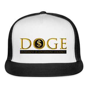 DOGE Department of Government Efficiency Trucker Hat - white/black