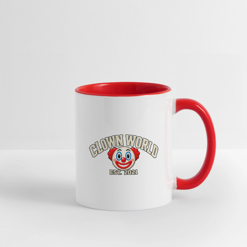 Clown World Est. 2021 Red Accent Mug - white/red