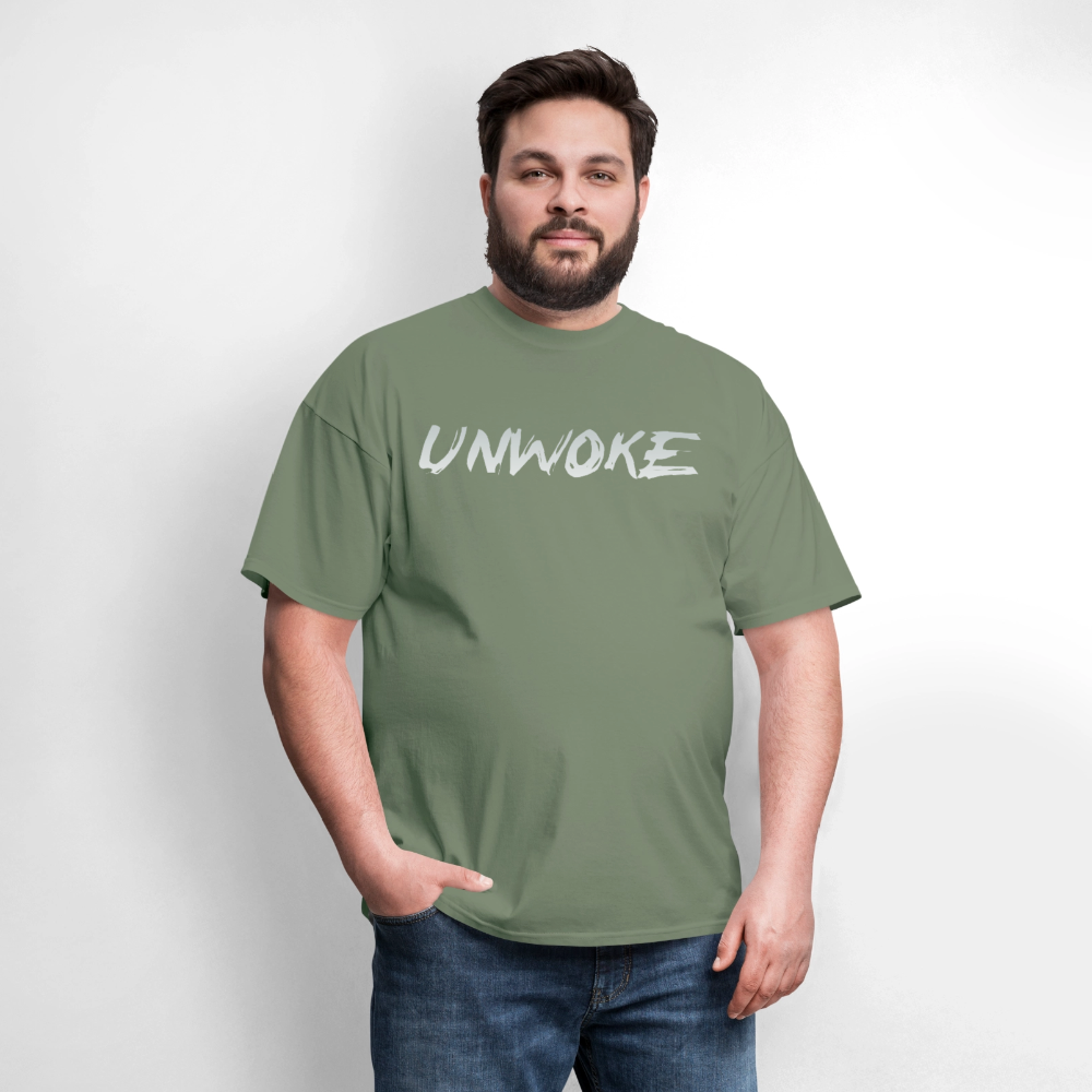 UNWOKE - Anti Woke Classic T-Shirt - military green