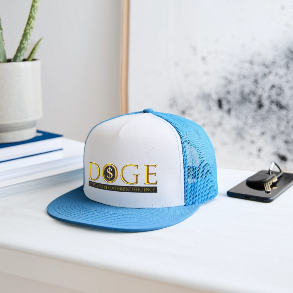 DOGE Department of Government Efficiency Trucker Hat - white/blue