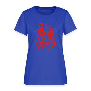 The Devil Is A Democrat Women's T-Shirt - royal blue