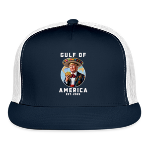 Gulf of America Funny Trucker Hat - navy/white