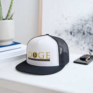 DOGE Department of Government Efficiency Trucker Hat - white/black