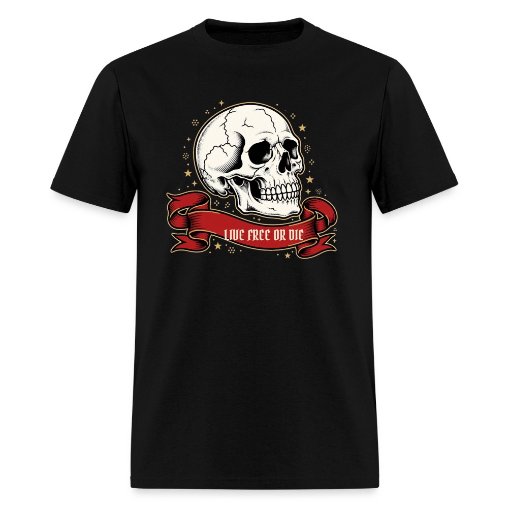 Live Free or Die Skull Classic T-Shirt - black