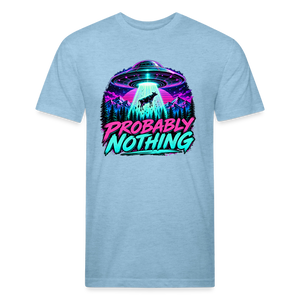 Probably Nothing UFO Alien Abduction – Men's Fitted Graphic T-Shirt - heather blue