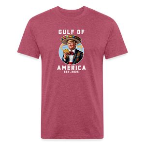 Gulf of America Funny Fitted Cotton/Poly T-Shirt by Next Level - heather burgundy