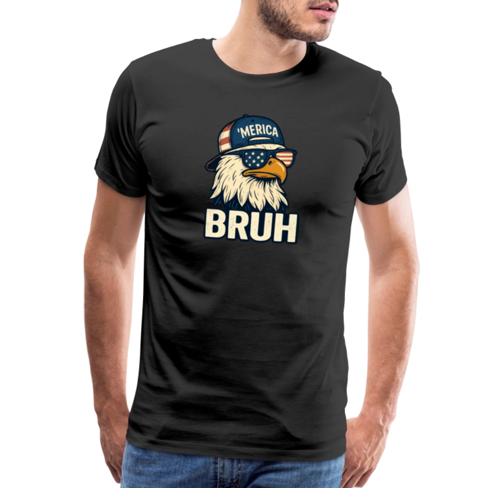 Funny Bruh Patriotic Eagle Men's Premium T-Shirt - black
