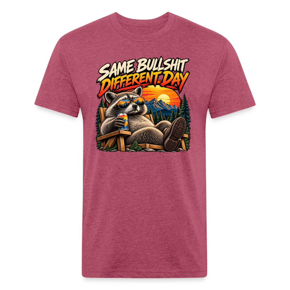 Same Bullshit Different Day – Men's Fitted Graphic T-Shirt - heather burgundy