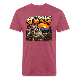 Same Bullshit Different Day – Men's Fitted Graphic T-Shirt - heather burgundy