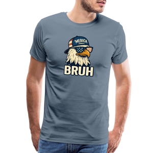 Funny Bruh Patriotic Eagle Men's Premium T-Shirt - steel blue
