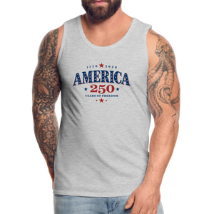 America 250 Years Freedom Retro Americana Graphic Men’s Premium Tank - heather gray