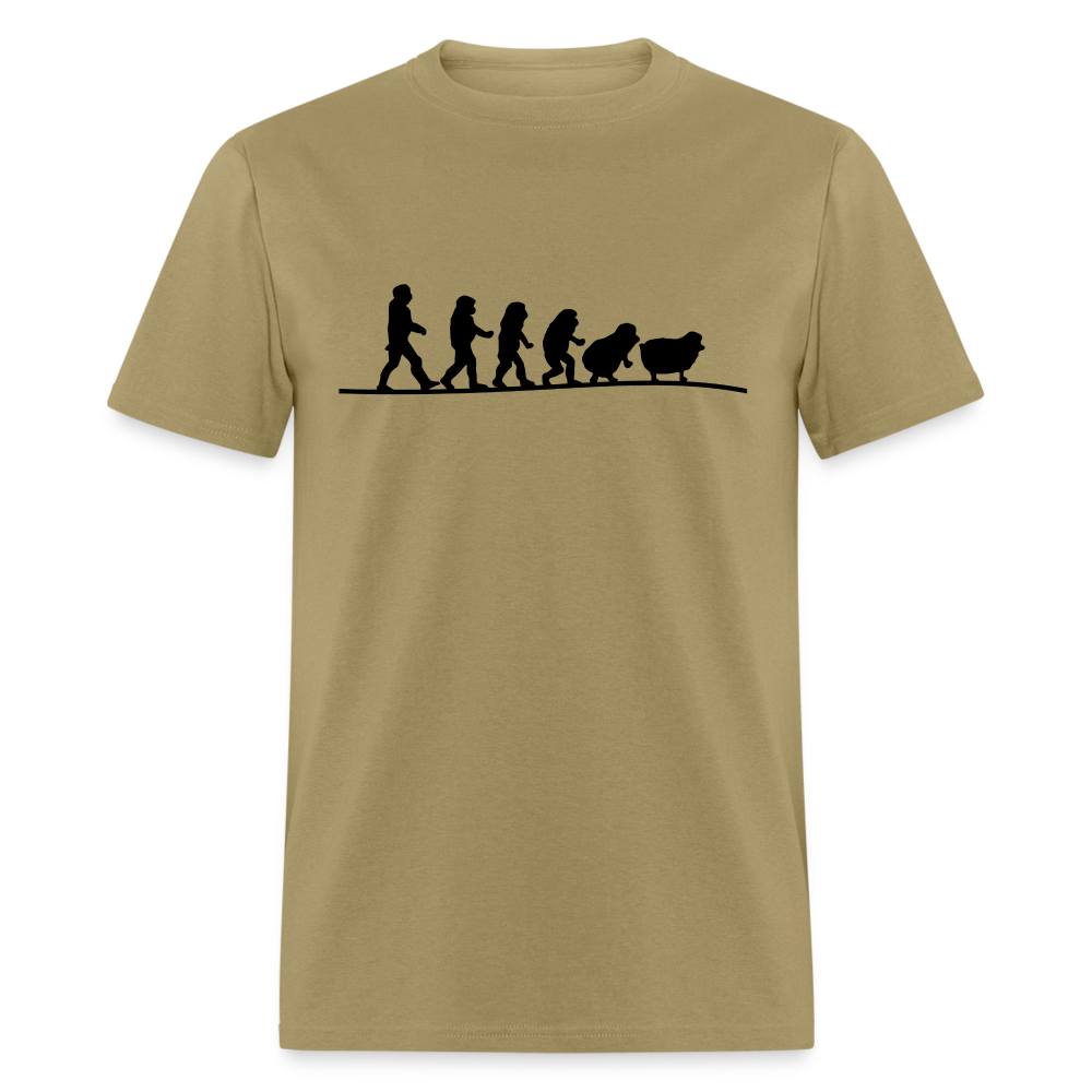 Human Evolution to Sheep Classic T-Shirt - khaki