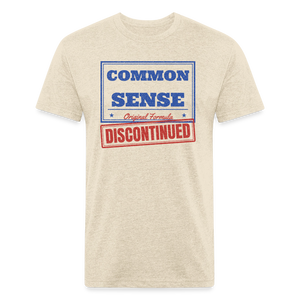 Common Sense Discontinued T-Shirt — Funny Vintage Political Humor Fitted Tee - heather cream