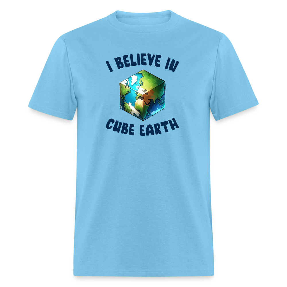 I Believe In Cube Earth Unisex Classic T-Shirt - aquatic blue