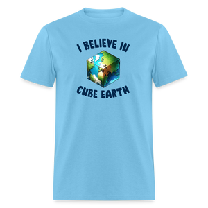 I Believe In Cube Earth Unisex Classic T-Shirt - aquatic blue