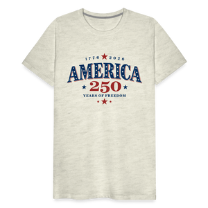 America 250 Years Freedom Retro Americana Men's Premium T-Shirt - heather oatmeal