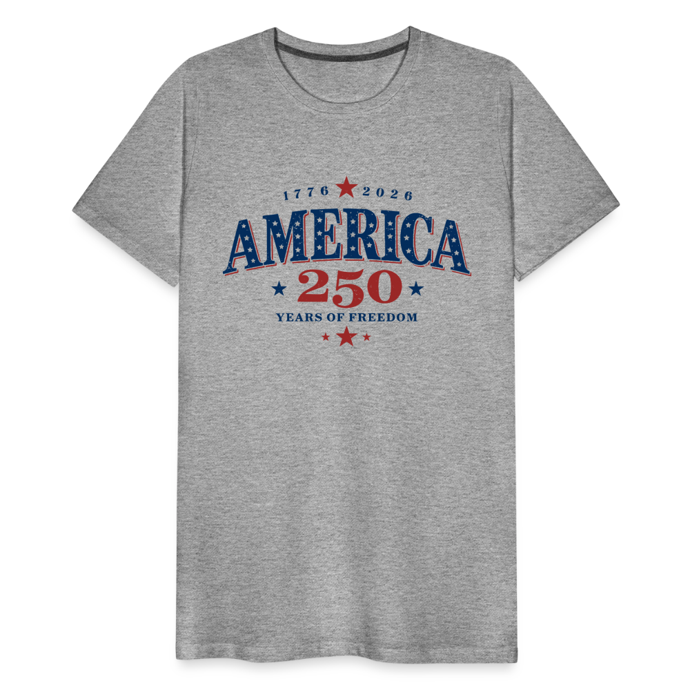 America 250 Years Freedom Retro Americana Men's Premium T-Shirt - heather gray