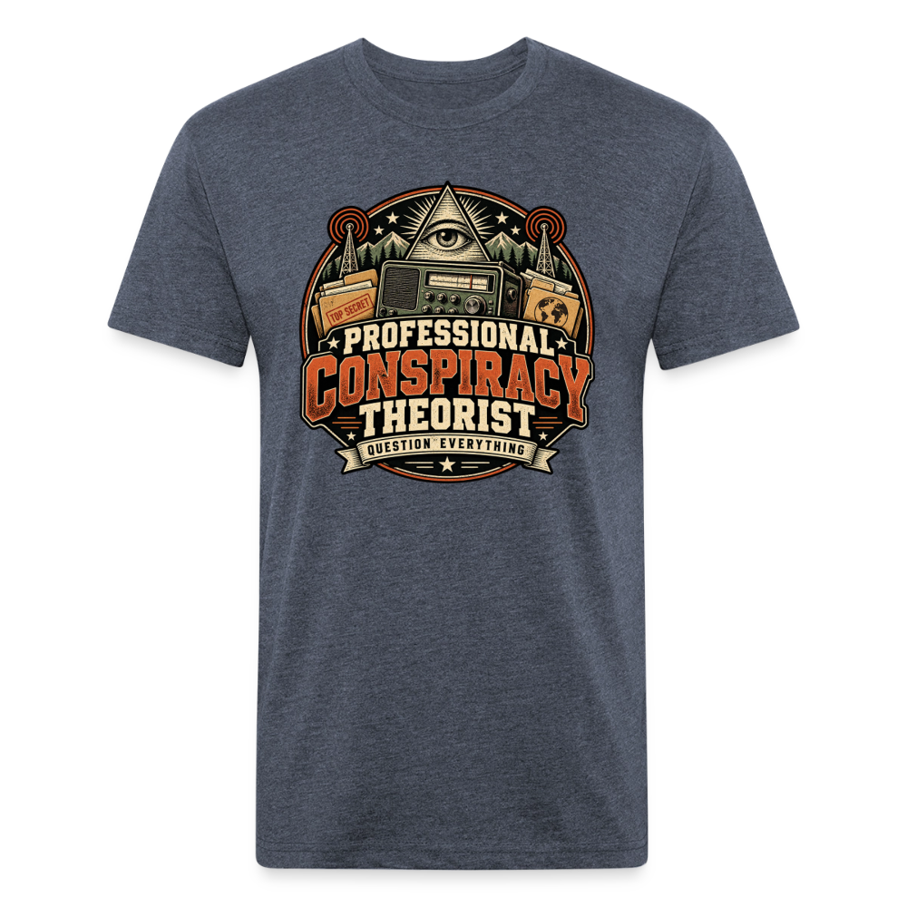 Professional Conspiracy Theorist – Men’s Fitted Graphic T-Shirt - heather navy