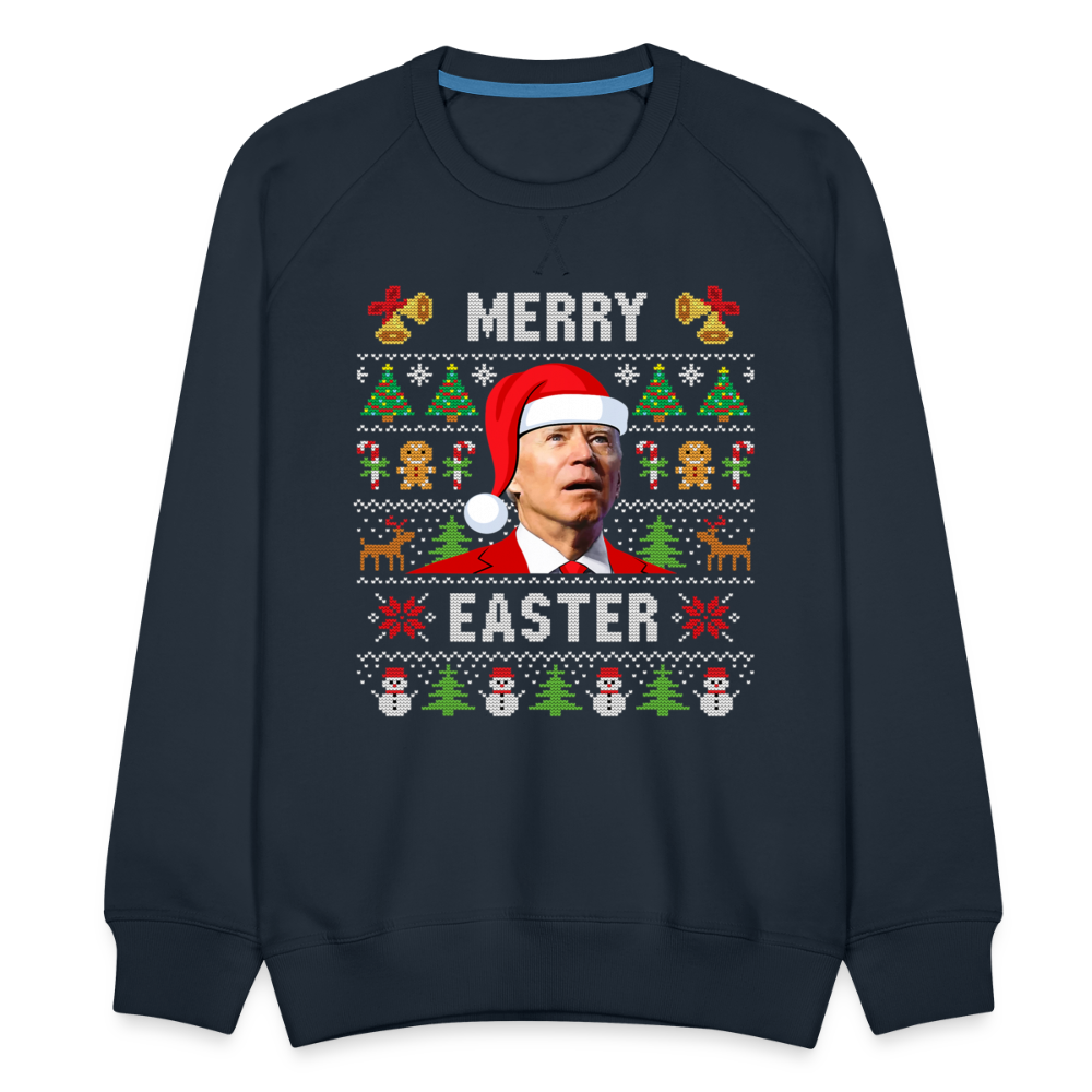 Funny Joe Biden Christmas Men’s Premium Sweatshirt - navy