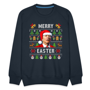 Funny Joe Biden Christmas Men’s Premium Sweatshirt - navy