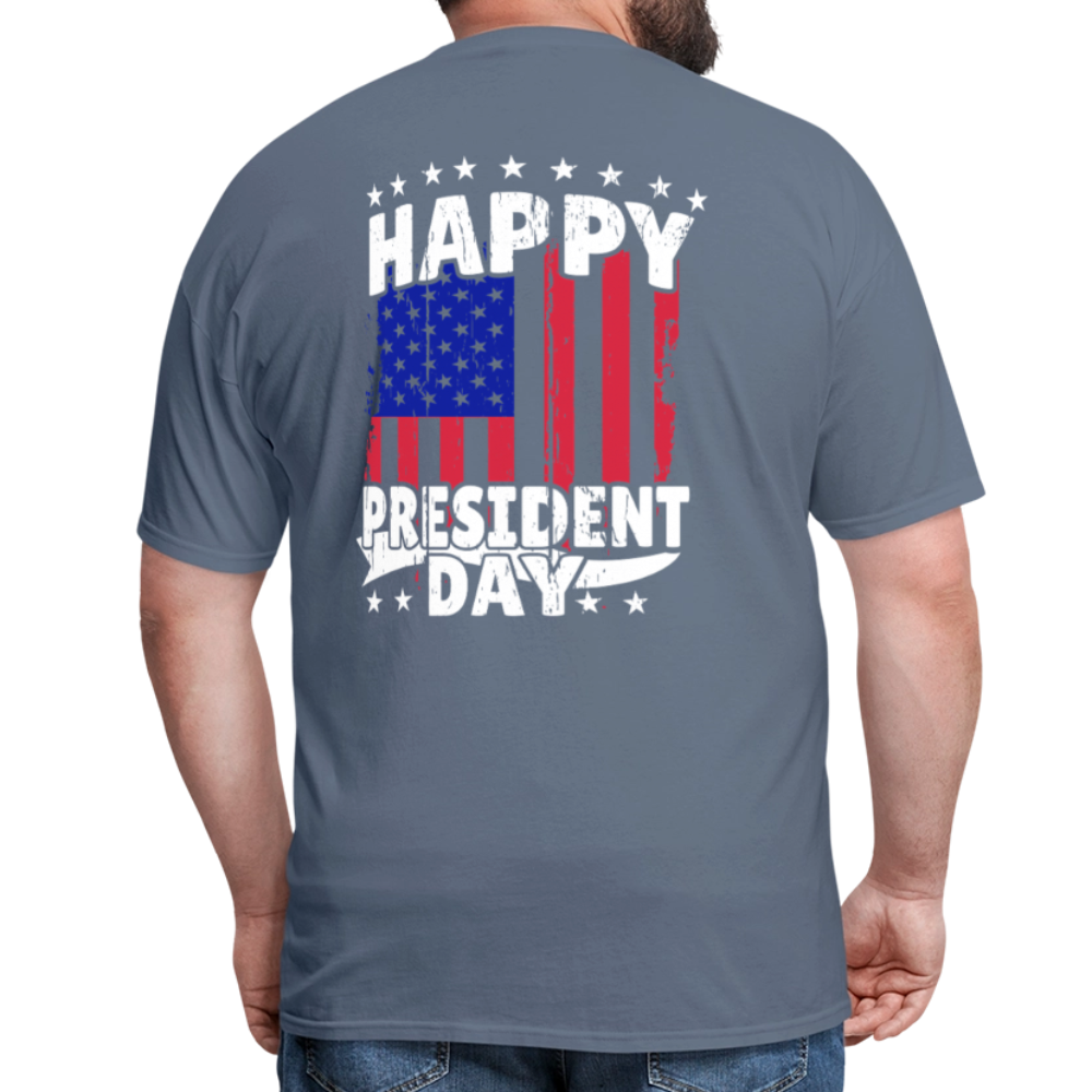 Happy President Day (Back Print) Unisex Classic T-Shirt - denim