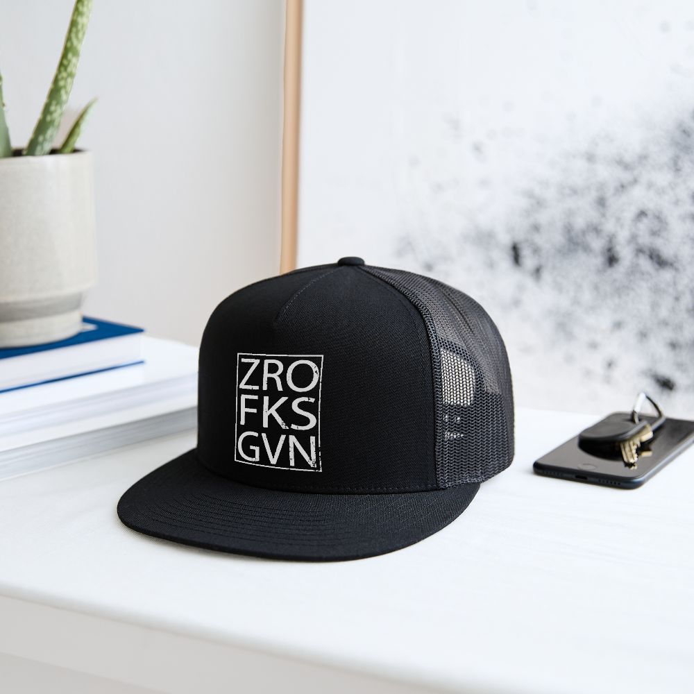 Zero Fucks Given Trucker Hat - black/black