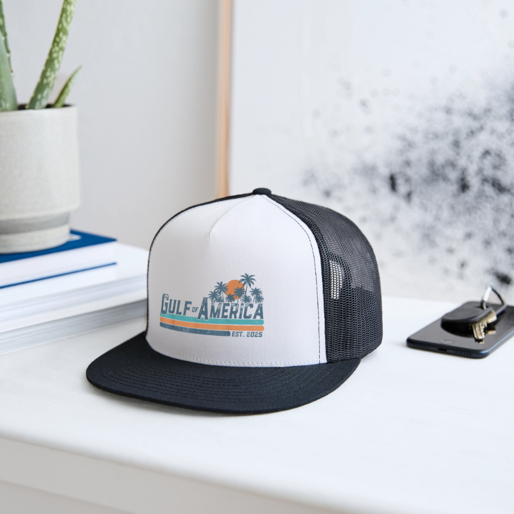 Gulf of America Retro Trucker Hat - white/black