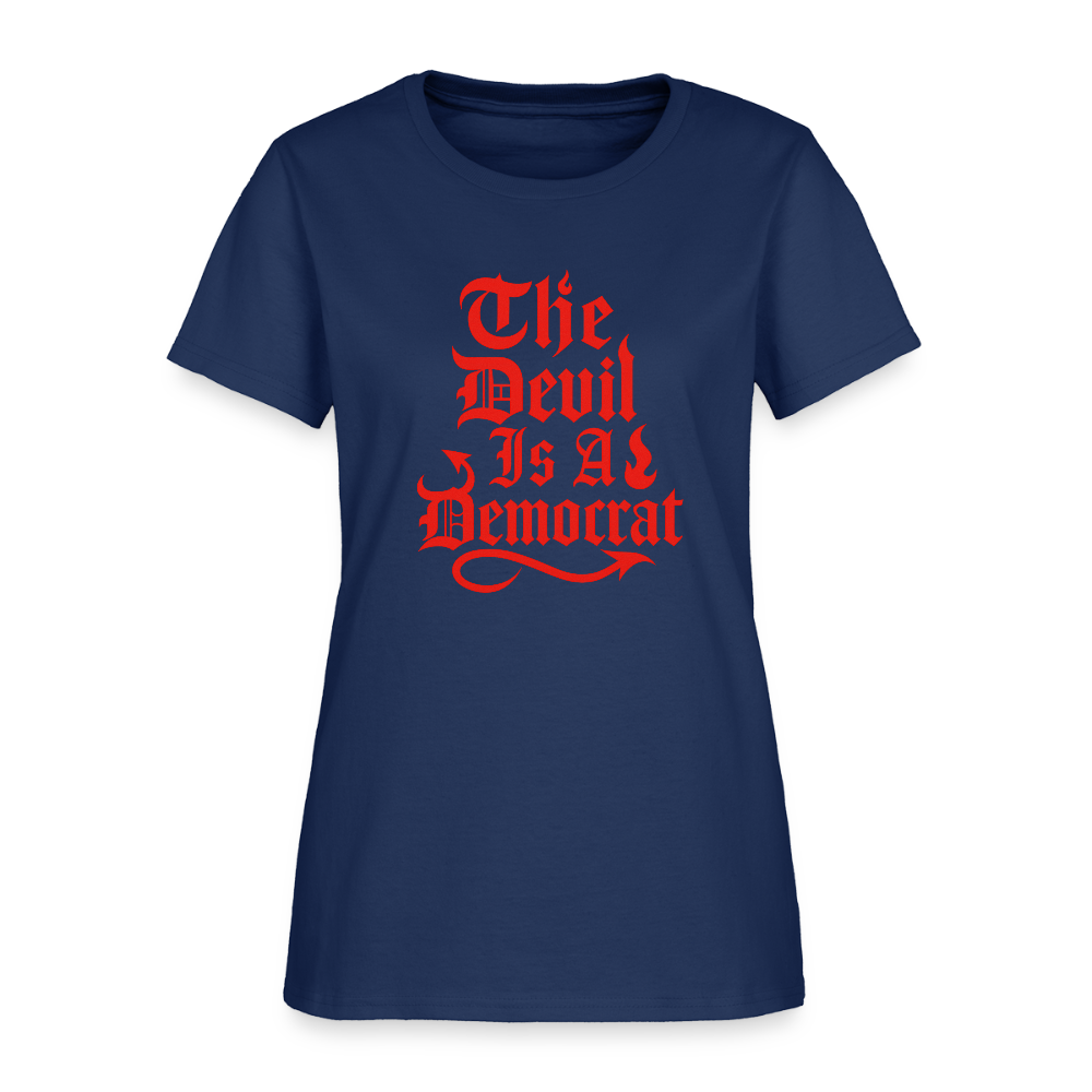 The Devil Is A Democrat Women's T-Shirt -  blue dusk