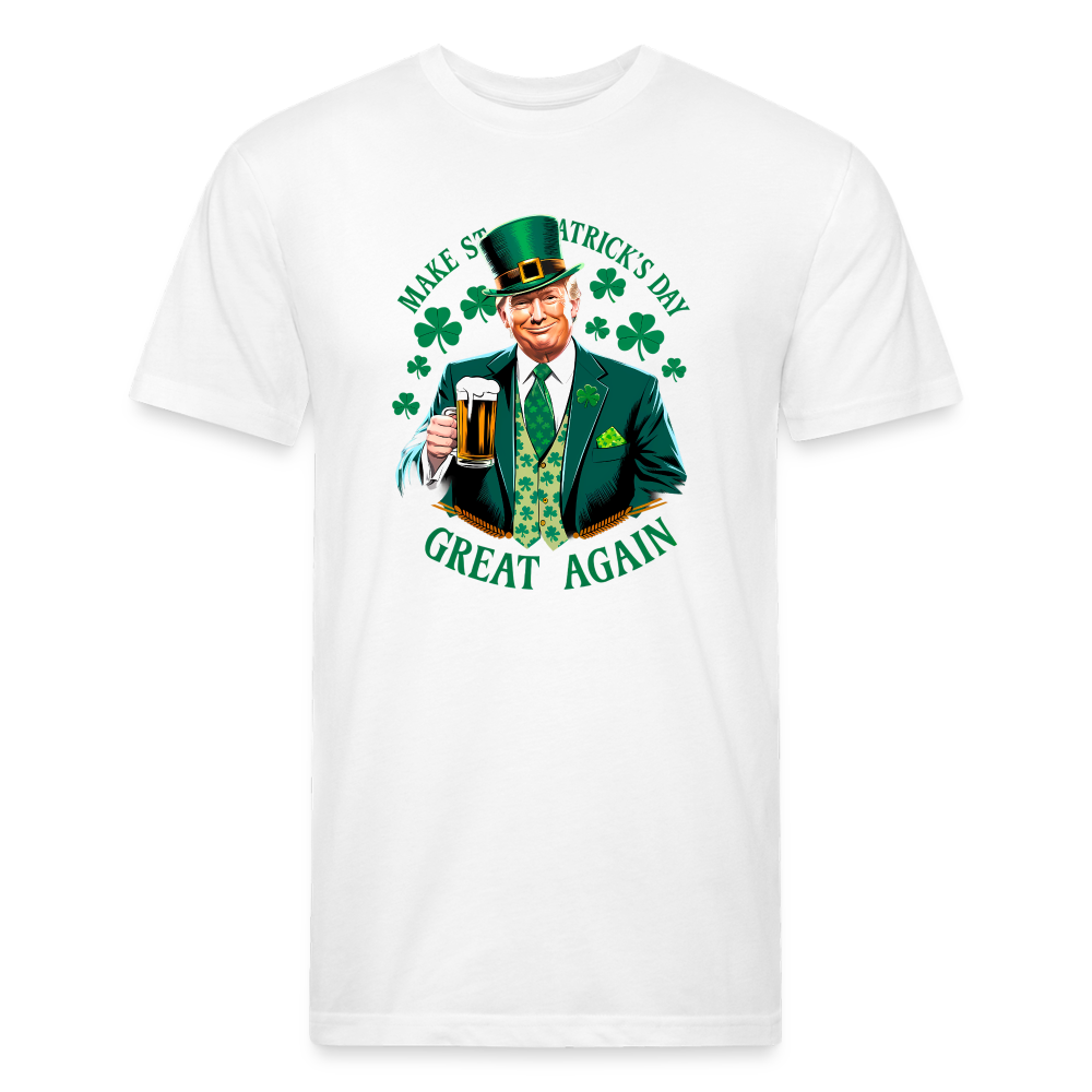 Make St. Patrick's Day Great Again Fitted Cotton/Poly T-Shirt by Next Level - white