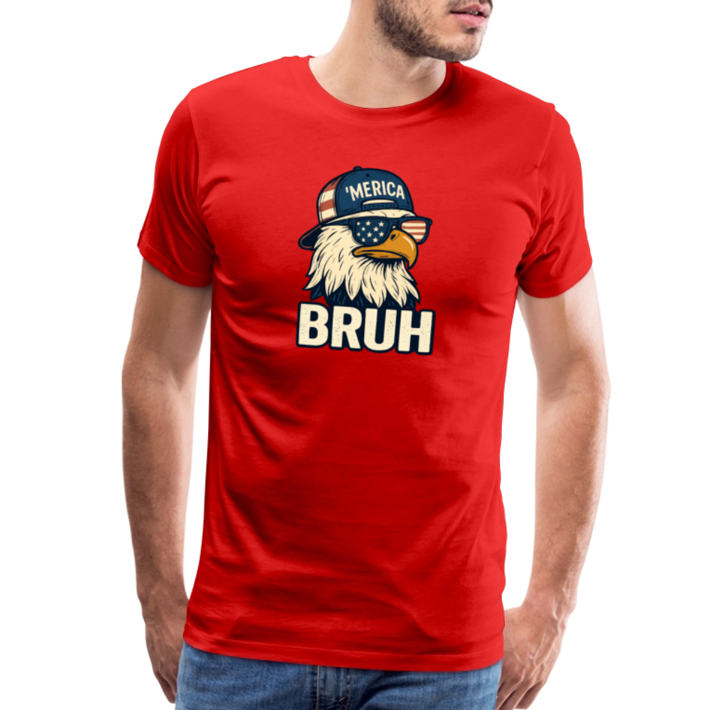 Funny Bruh Patriotic Eagle Men's Premium T-Shirt - red