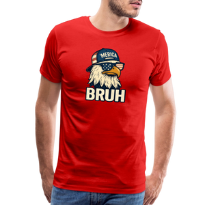 Funny Bruh Patriotic Eagle Men's Premium T-Shirt - red
