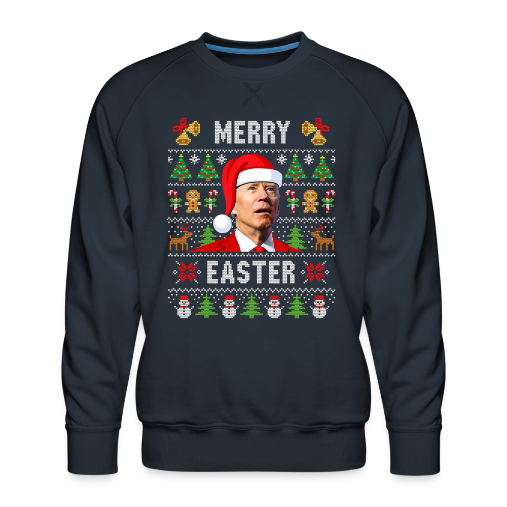 Funny Joe Biden Christmas Men’s Premium Sweatshirt - navy