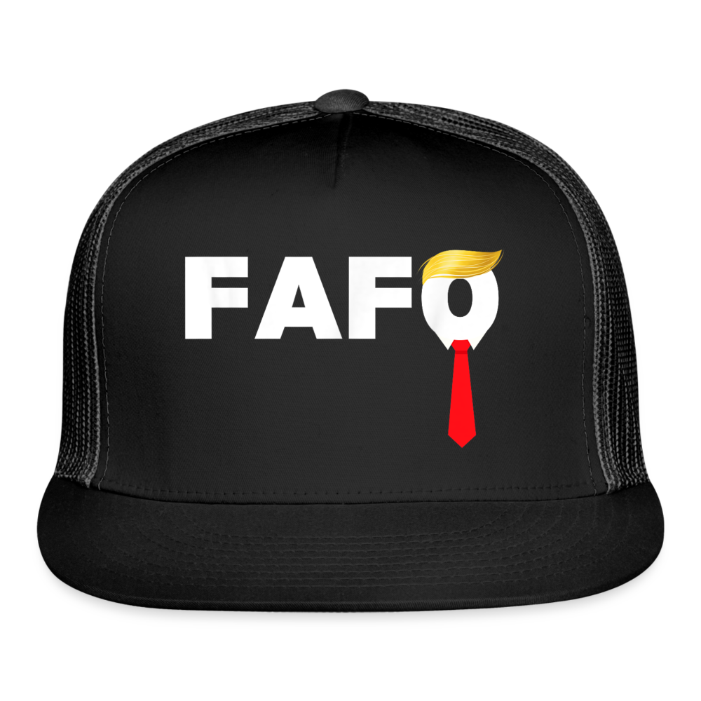 Trump FAFO Trucker Hat - black/black