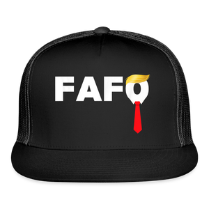 Trump FAFO Trucker Hat - black/black