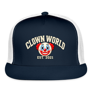 Clown World Est. 2021 Classic Trucker Hat - navy/white