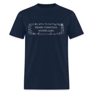Merry Christmas, Snowflakes Classic T-Shirt - navy