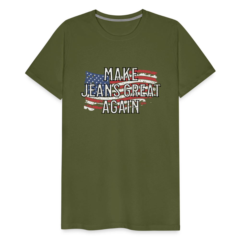 Make Jeans Great Again Men's Premium T-Shirt - olive green