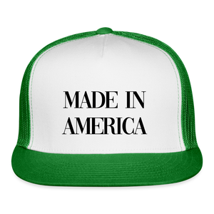 Made In America Trucker Hat - white/kelly green