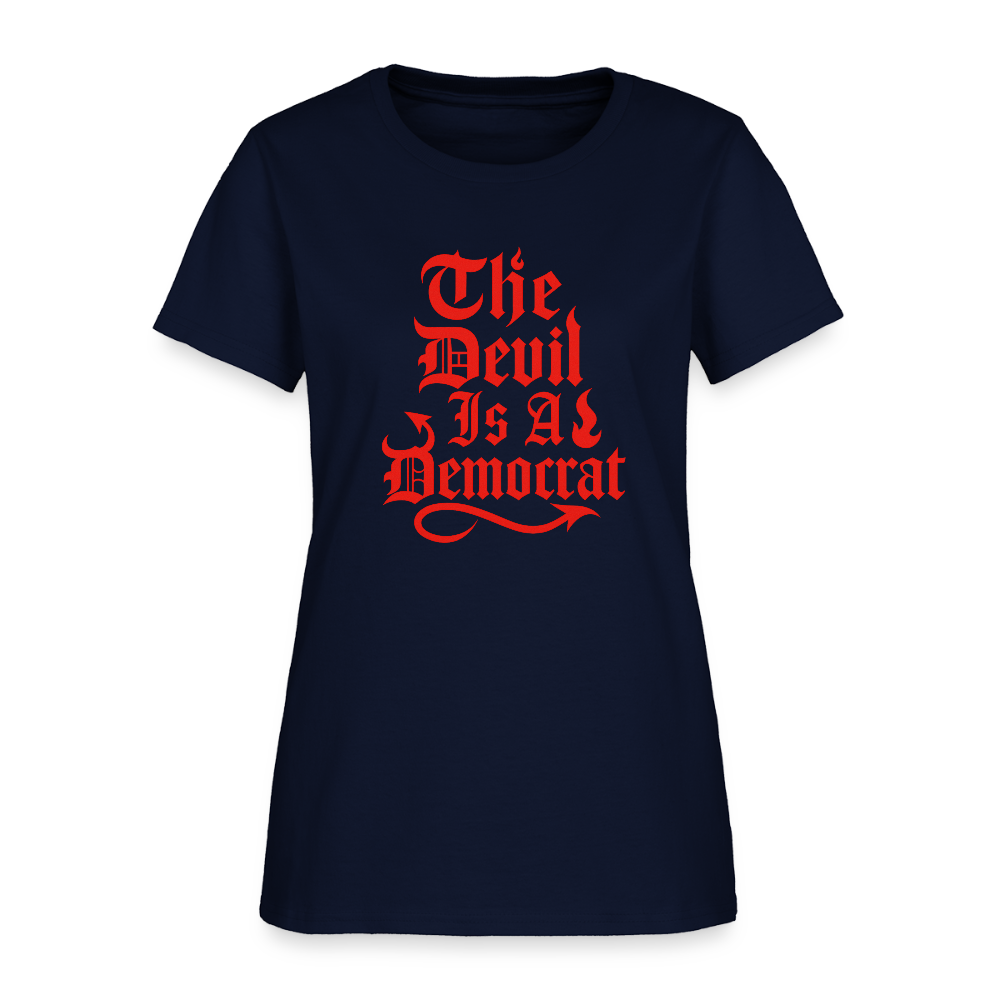 The Devil Is A Democrat Women's T-Shirt - navy