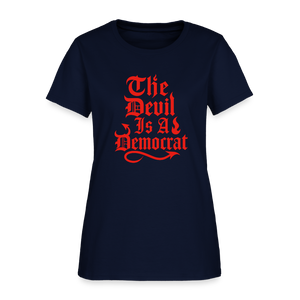 The Devil Is A Democrat Women's T-Shirt - navy