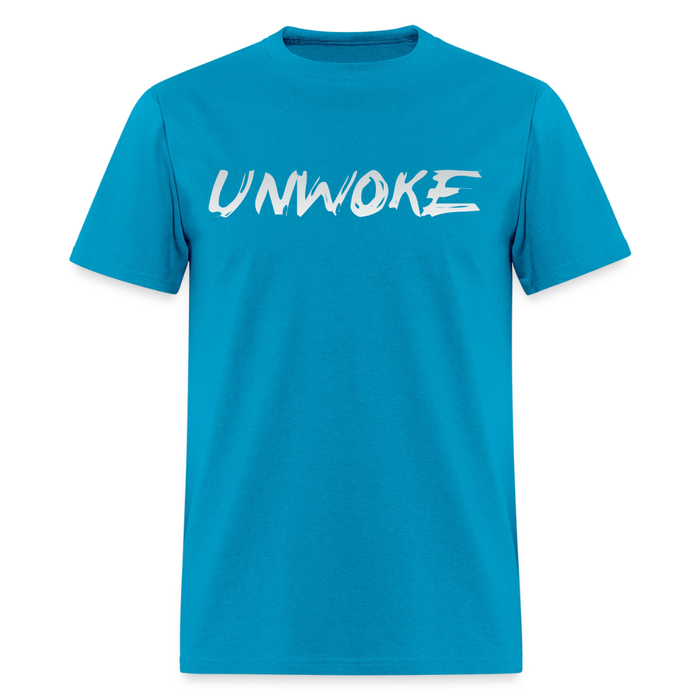 UNWOKE - Anti Woke Classic T-Shirt - turquoise