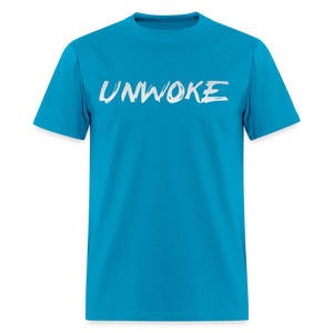 UNWOKE - Anti Woke Classic T-Shirt - turquoise