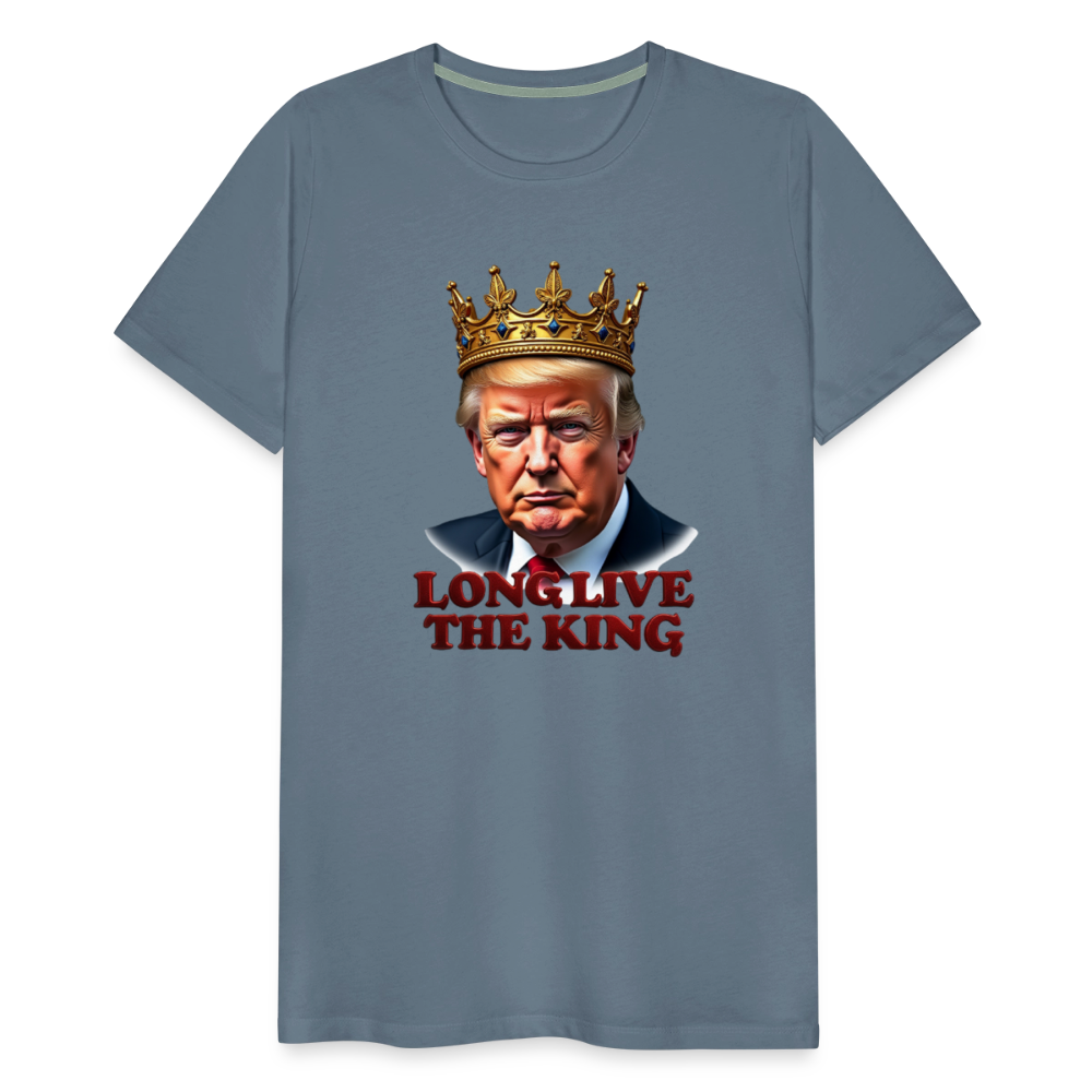Donald Trump "Long Live The King" Men's Premium T-Shirt - steel blue