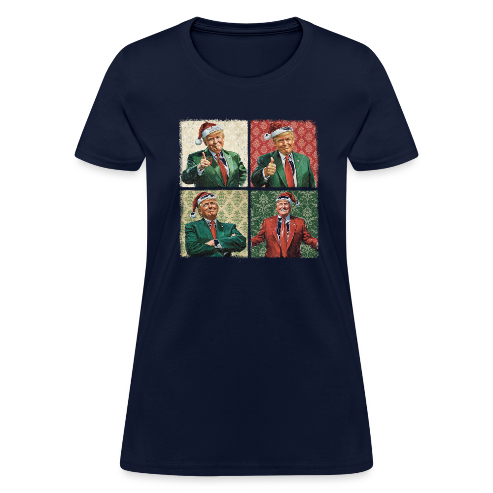 Trump Christmas Women's T-Shirt - navy